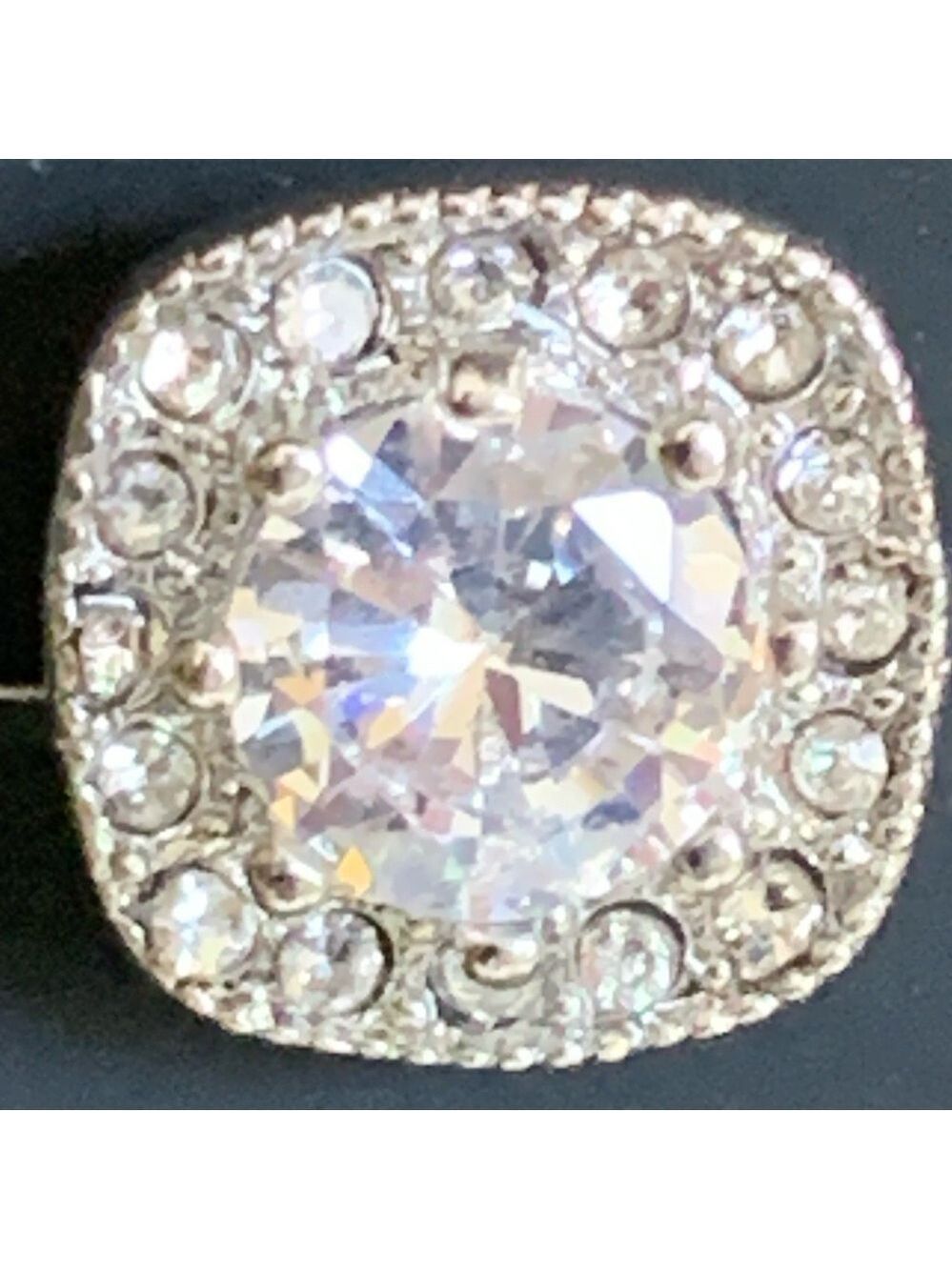 Cushion Cut CZ Halo Stud Earrings by Zaxie | NEW - Picture 5 of 8